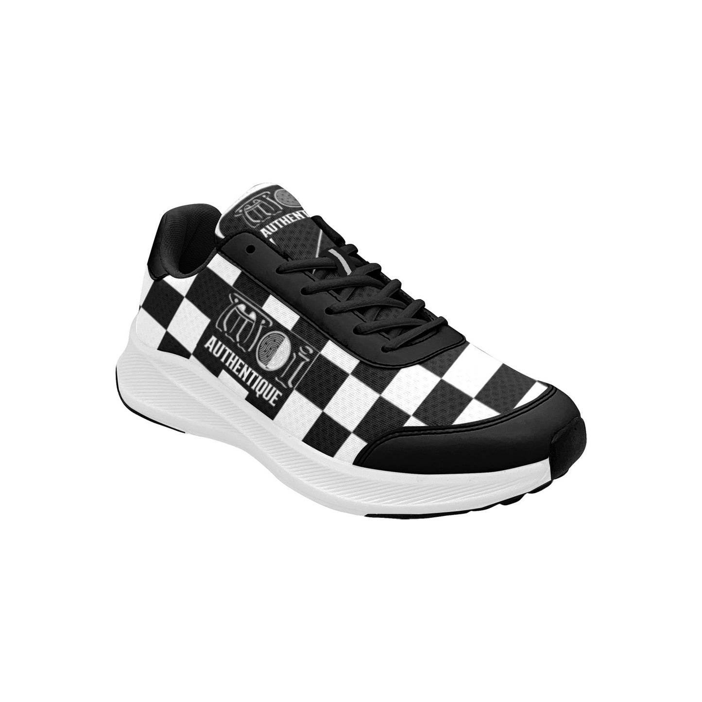 Moi Authentique mens 2-Tone Skanking Sneaker with a black and white checkered design.