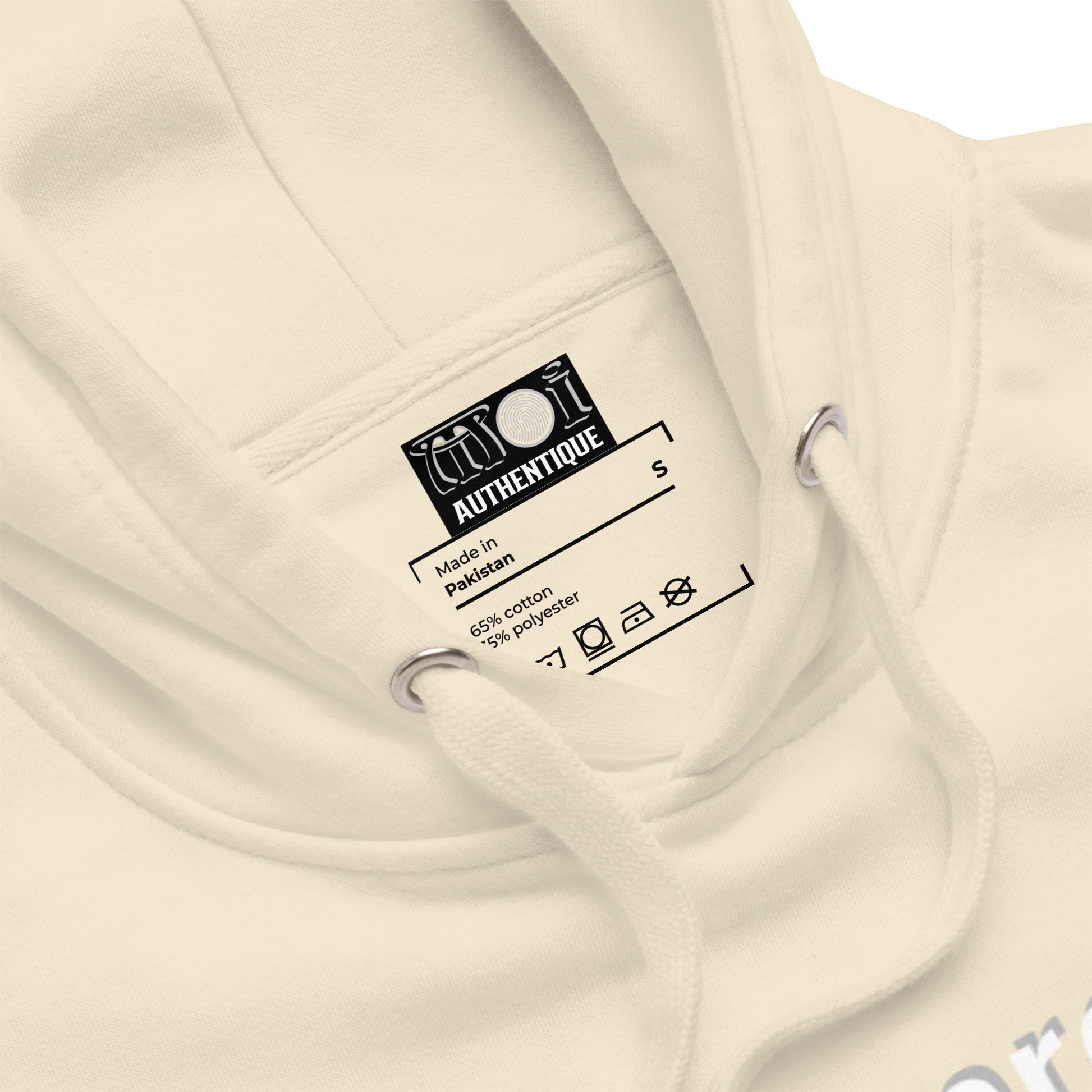 Product detailsnof a beige hoodie